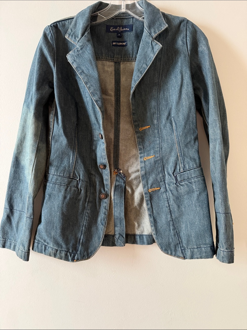 Super rare Earl Jeans Classic Denim Blazer in Medium Blue